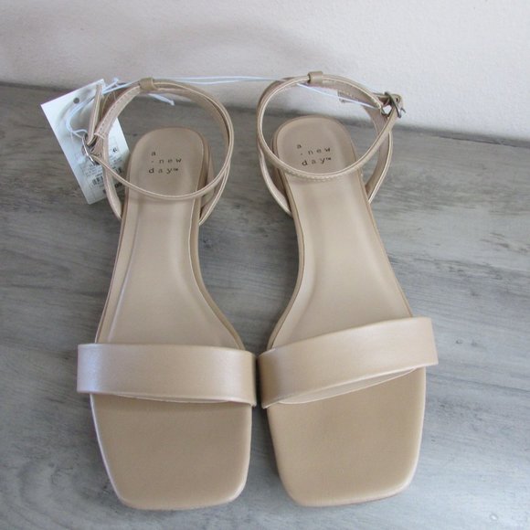 a new day Shoes A New Day Womens Delores Ankle Strap Sandals Tan